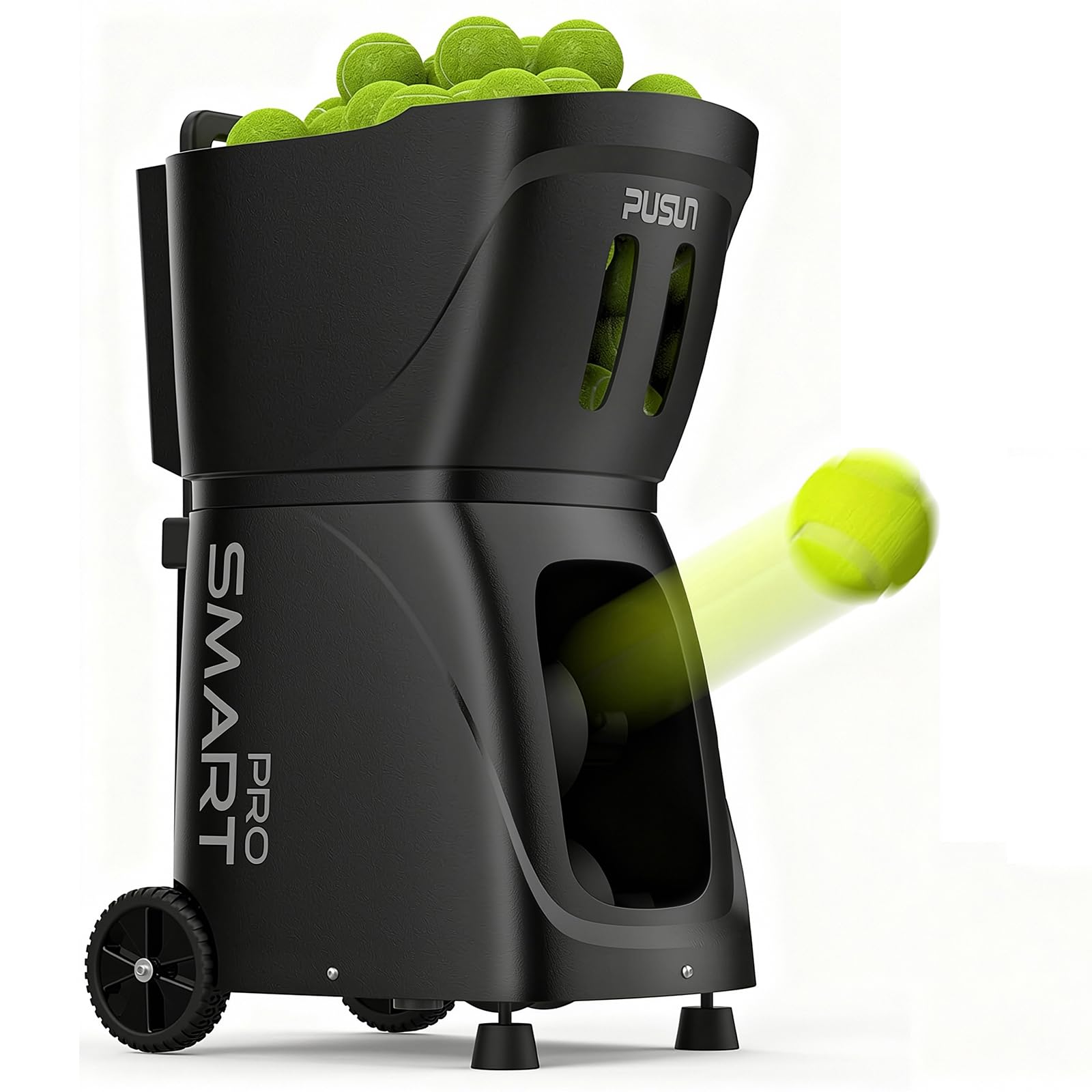 PUSUN PT-Smart PRO - Macchina per palline da tennis, alta capacità, controllo da APP/telecomando/iWatch, 20 punti di atterraggio e velocità variabile, batteria 4-6 ore per principianti