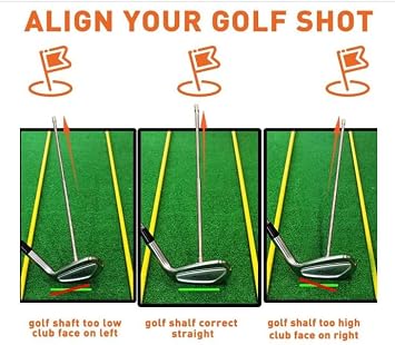 Golf Alignment Rods, Golf Alignment Stick Corrector Lie Angle Tool, Golf Swing Training Aids Aiming Stick - Golf Club Face Aim, Visualize and Align Your Golf Shot