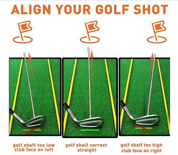 Golf Alignment Rods, Golf Alignment Stick Corrector Lie Angle Tool, Golf Swing Training Aids Aiming Stick - Golf Club Face Aim, Visualize and Align Your Golf Shot