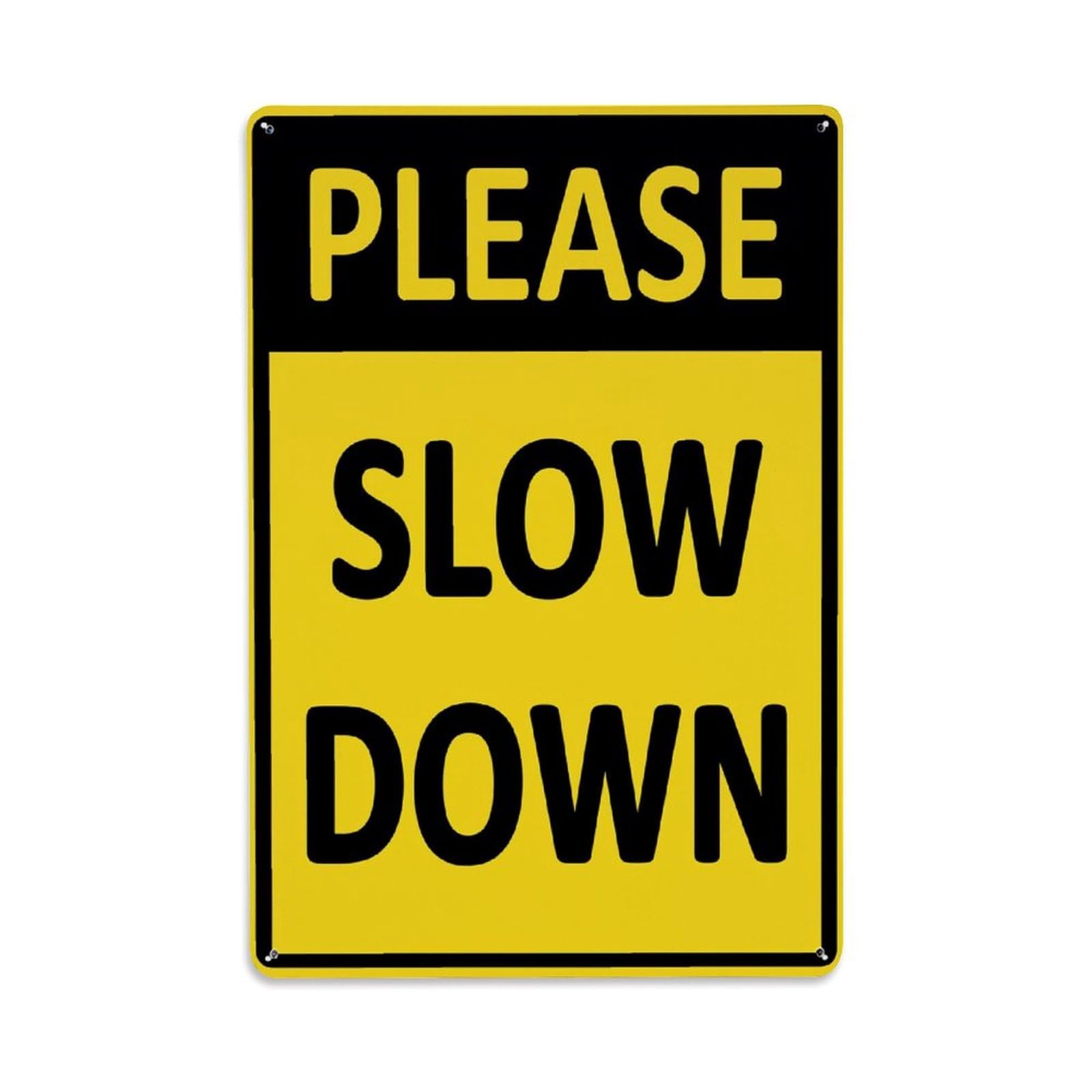 Lzwbntey Vintage Please Slow Down Sign Metal Tin Sign Retro Wall Decor For Home Bar Garage Cafe, Indoor & Outdoor Decorative Metal Poster, 8X12 Inch