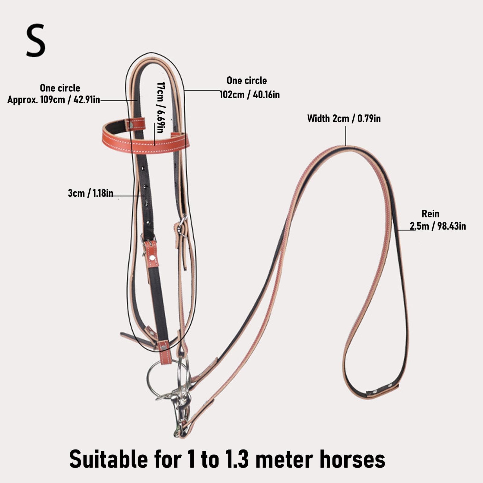 Tyenaza Briglia per Cavallo in Pelle, testiera per Cavalli, testiera in Pelle per Cavalli per Passeggiate su Pista, Forniture Equine durevoli