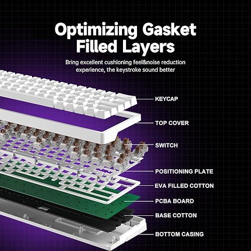 Miniatura 3 de abucow Teclado mecánico 60% para juegos con interruptor marrón, teclado compacto con cable con retroiluminación RGB, anti-fantasma, sin conflictos,