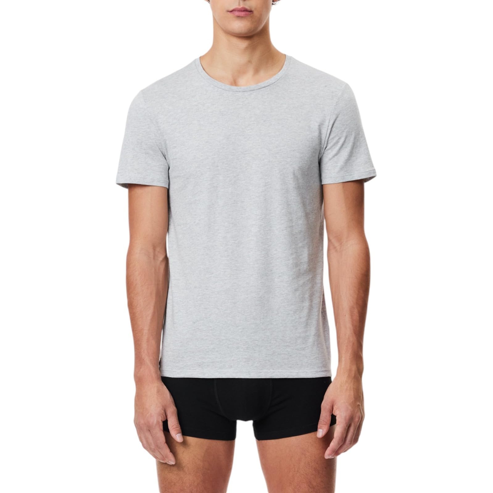Lacoste Męskie niezbędniki, 3-pak, 100% bawełna, regularny krój koszulki z okrągłym dekoltem, Biały/srebrny Chiny/czarny, XL