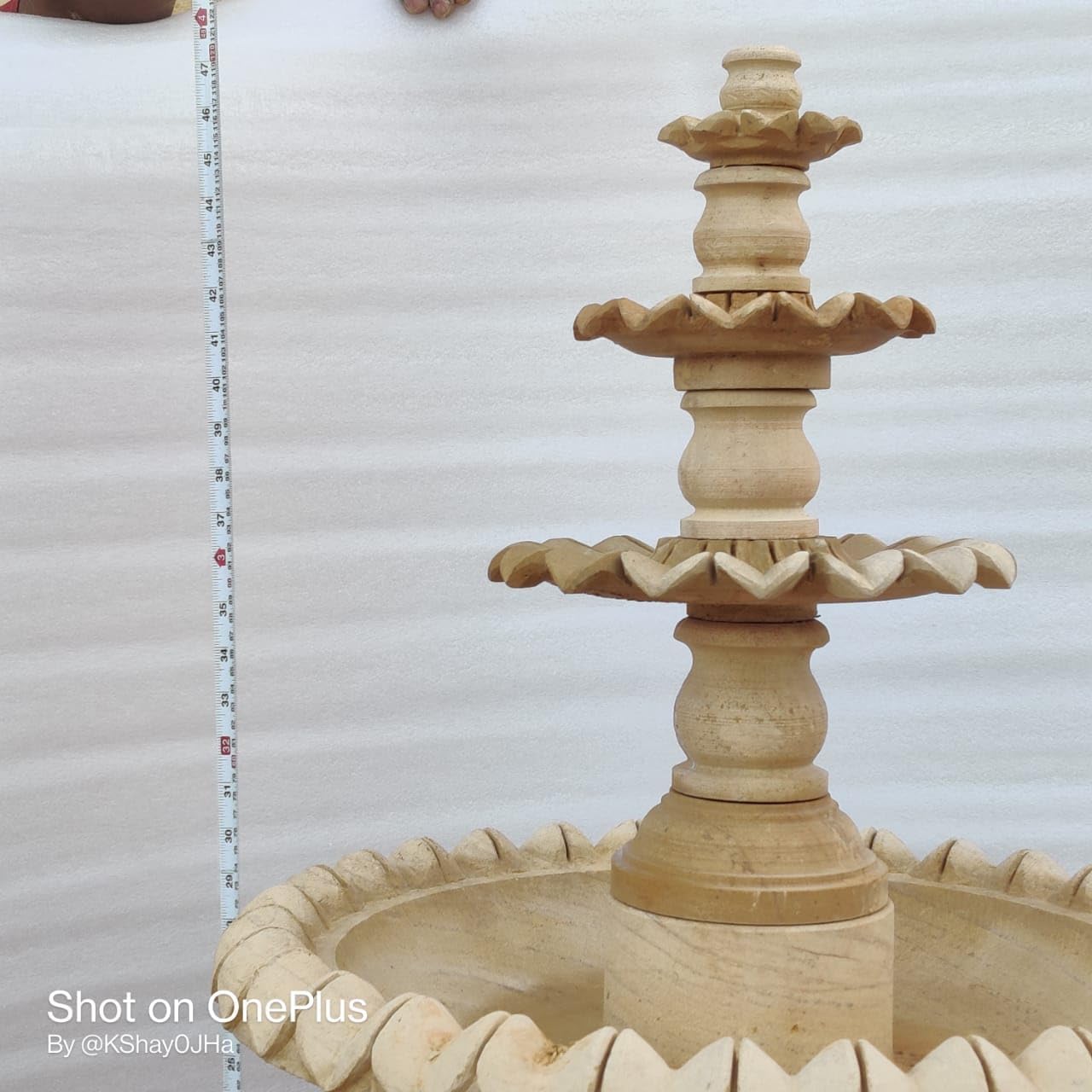 Jaisalmer yellow stone Water Fountain with Pillar|Floor Standing Fountain|Big Indoor Water Fountain|Large Water Fountainhome Indoor Outdoor Office use