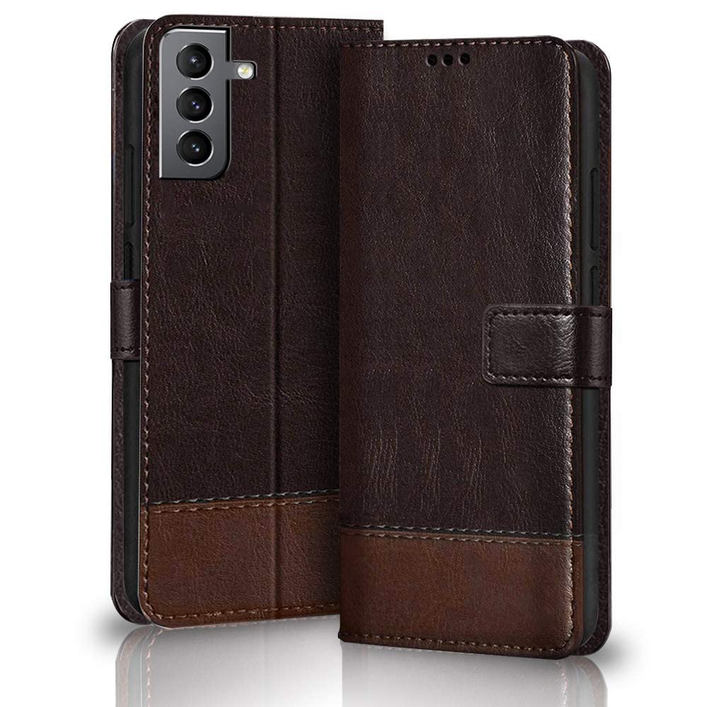 TheGiftKart Flip Back Cover Case for Samsung Galaxy S21 FE 5G | Dual-Color Leather Finish | Inbuilt Stand & Pockets | Wallet Style Flip Back Case Cover for Samsung Galaxy S21 FE 5G (Coffee & Brown) (B0BG4WJTSF) Amazon Price History, Amazon Price Tracker