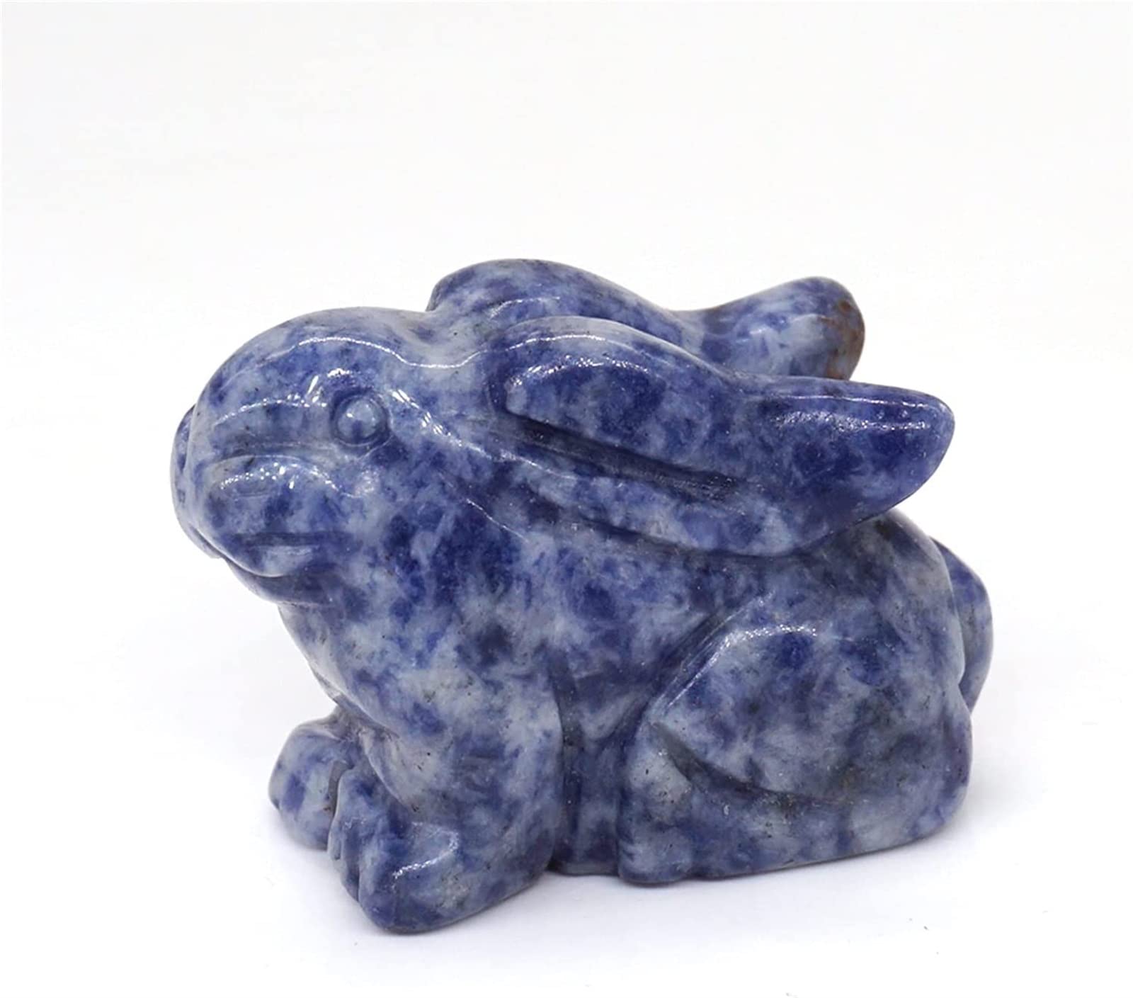 Figurine lapin en cristal de jade bleu spot, idée cadeau spirituel et bien-être
