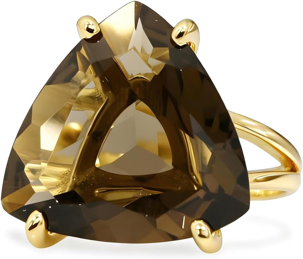 Exquisite Smoky Quartz Rings for Women - Smoky Quartz Jewelry with 14k Gold-filled Ring Band - Vintage Handmade Jewelry