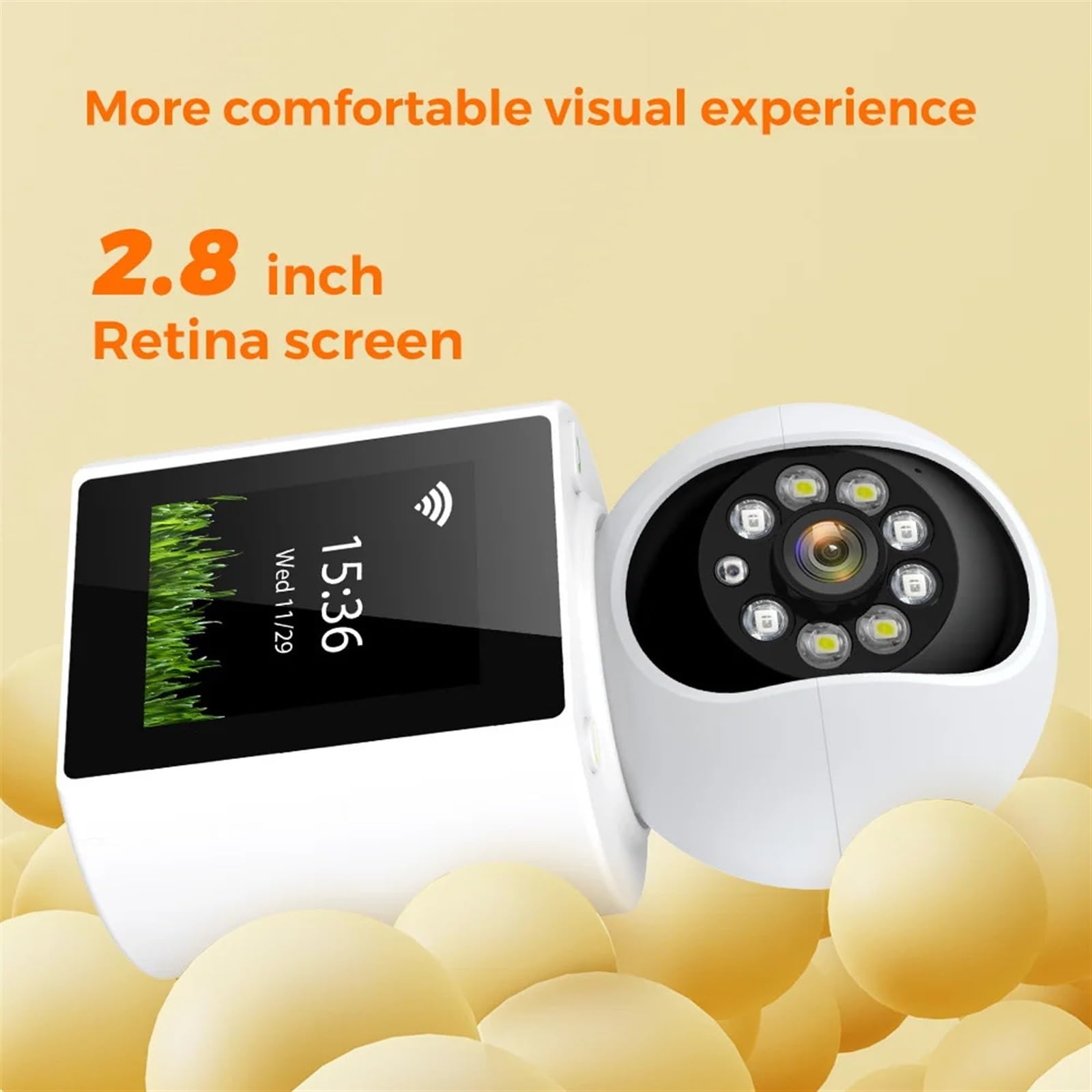 Kamera bezpieczeństwa, Kamera Wi-Fi 1080P 4MP 2,4-calowy ekran Inteligentna kamera bezpieczeństwa w domu Twao Way Połączenia audio-wideo PTZ IP(4MP Add 32G Card)