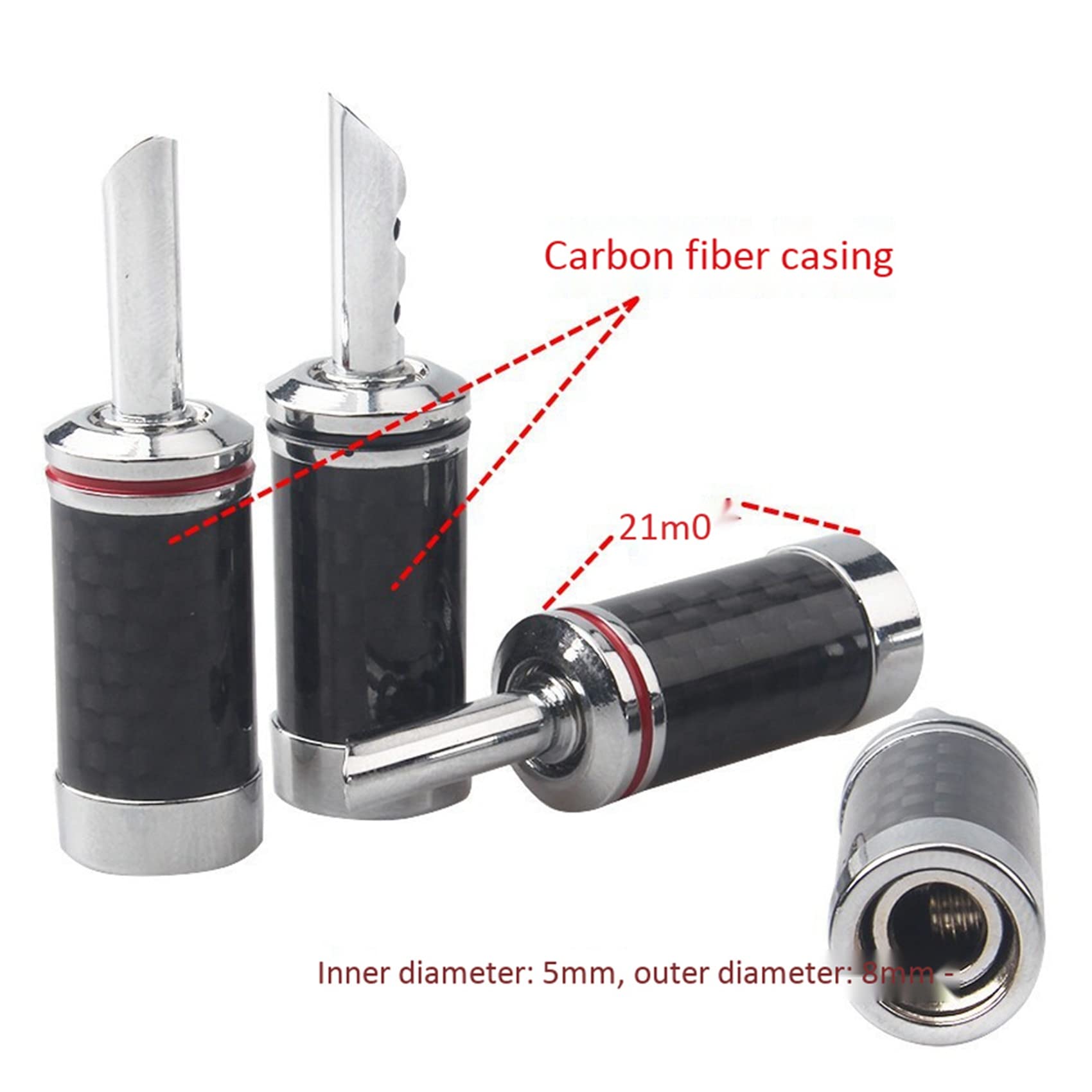 Lot de 32 fiches bananes Hi-Fi HiFi DIY Fibre de Cuivre Revêtement Prise audio électrique Fiche banane
