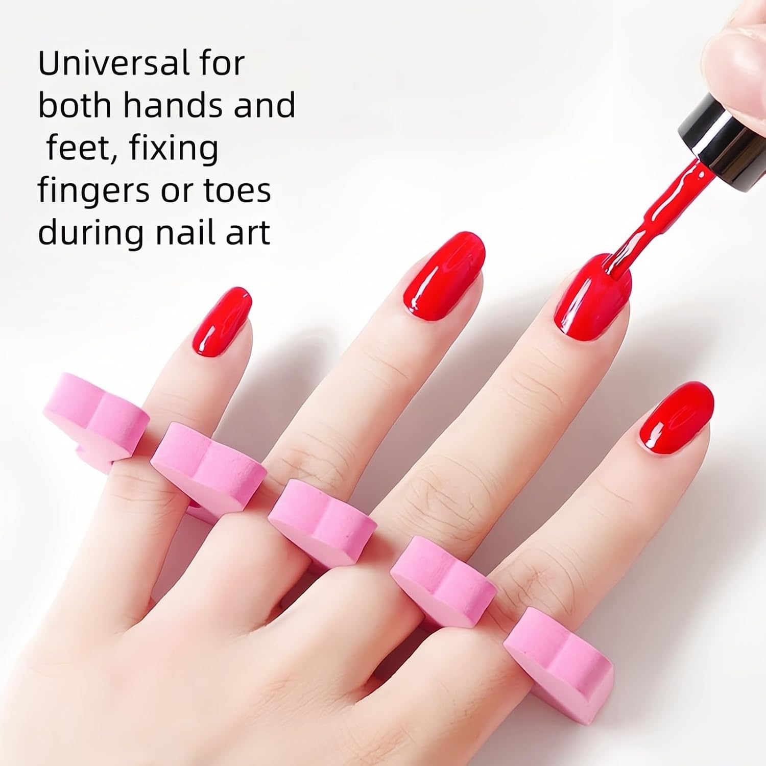 Professional Nail Finger Separator for Toes & Fingers - High-Density Sponge Grippers Prevent Smudging, Reusable Manicure/Pedicure Tool with Flexible Design for Home Salon & Nail Art Beginners 12PCS