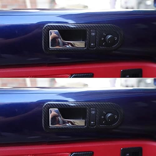 Miniatura 3 de HIGH FLYING Accesorios para el interior del automóvil Volkswagen New Beetle 2003-2010, manijas de puerta, cubierta de marco, ABS estilo carbono, 2