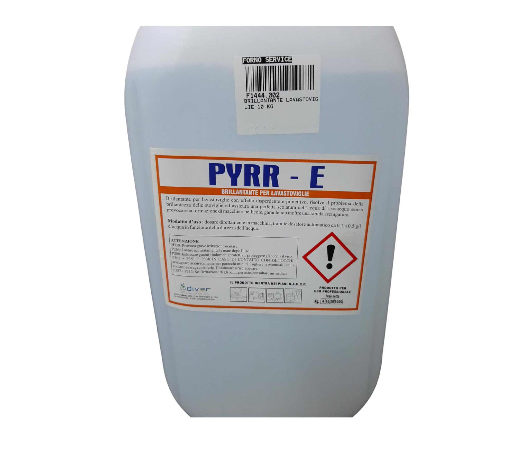 Abrillantador profesional PYRR-E para lavavajillas, 10 kg