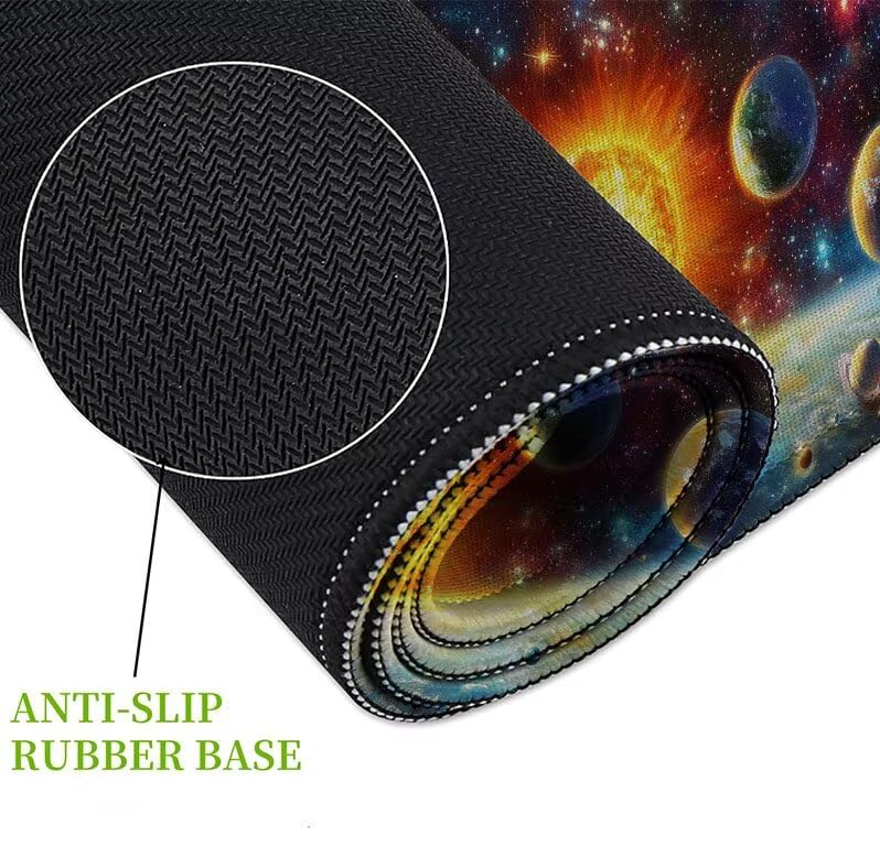 Tapis souris XXL antidérapant Soleil pour corriger le manque de place