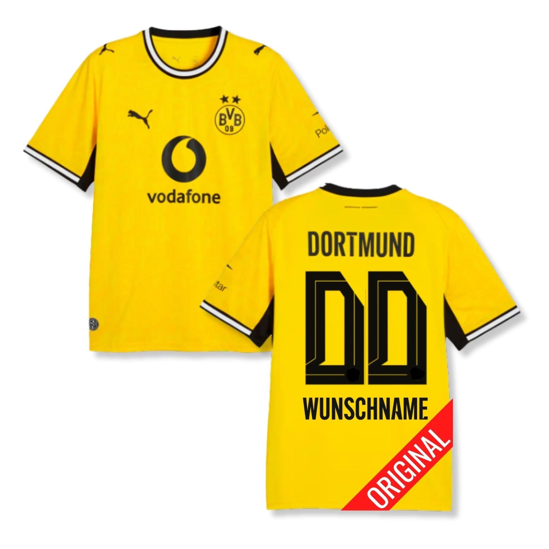 PUMA Original BVB Trikot Kinder [Home 26/27] Offizielles Borussia Dortmund Trikot [Personalisiert] Sportbekleidung Fussball Geschenke Jungen Mädchen Fußball Fanartikel Kinder
