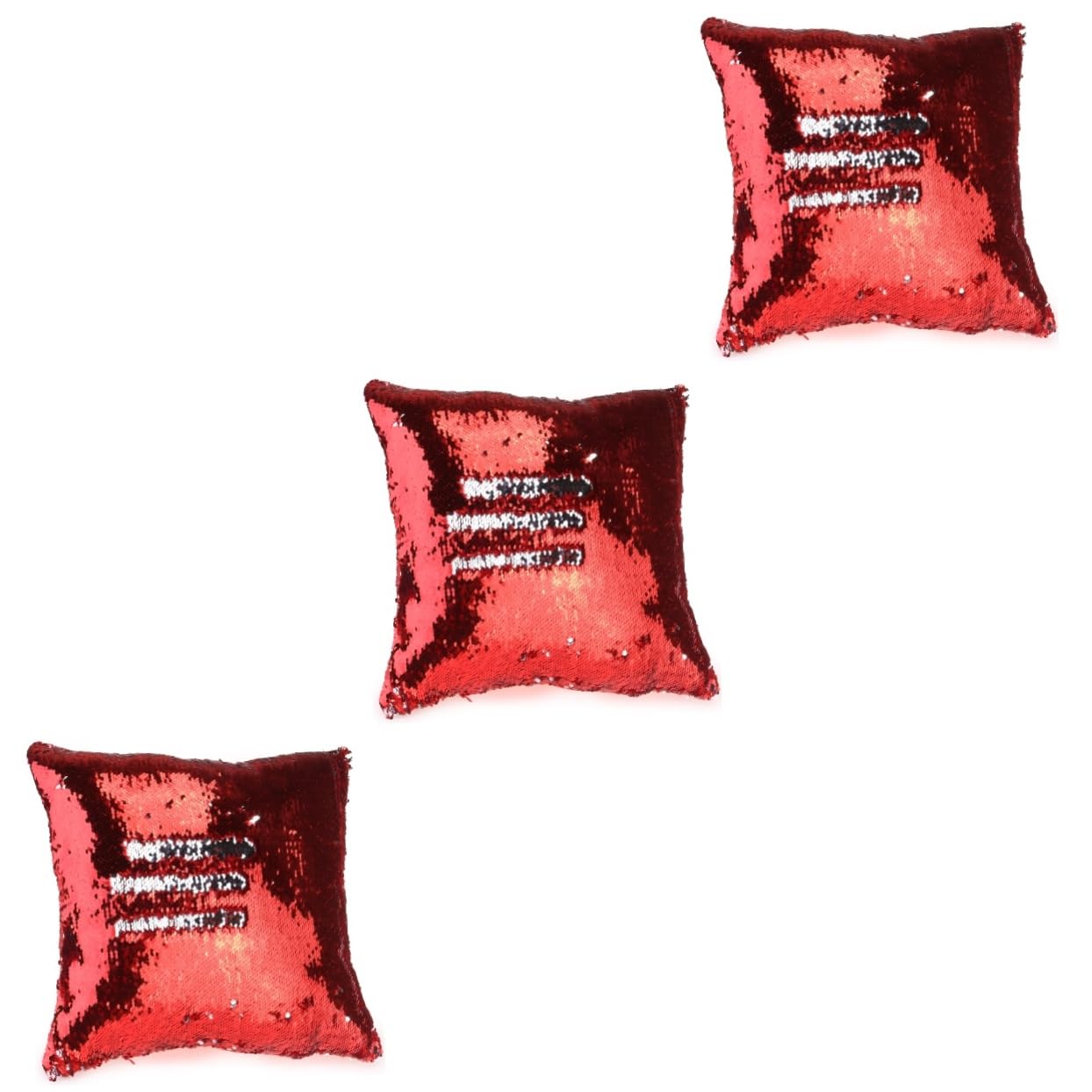 Housse de coussin décorative sequins bicolores PRETYZOOM coussin éuro changement teinte rouge lit