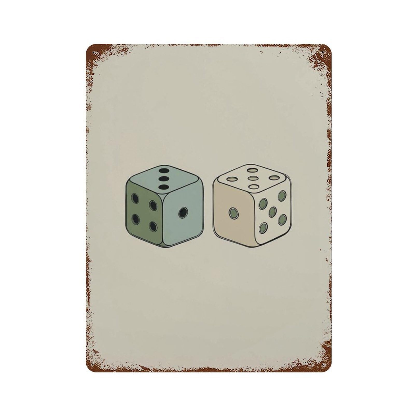 xiaoxiaoshen Dice Retro Casino Gambling Work Minimalist Game Room Mid Century Modern Wall Decor Art Metal Tin Poster Modern Home Decor Art Home Bar Shop Decorations Vintage Sign 40x30cm