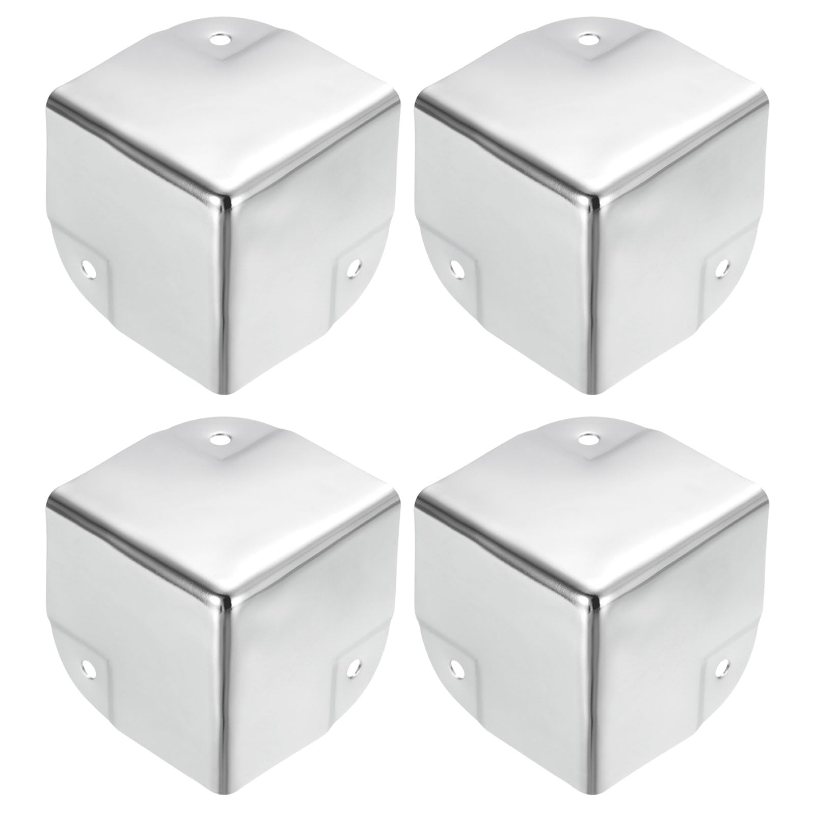 QUARKZMAN Metal Caja Esquina Protectores Caja Borde Guardia Protector 50 x 50 x 50mm Plateado Tono 32uds para Mesa Esquinas y Escritorio Esquinas