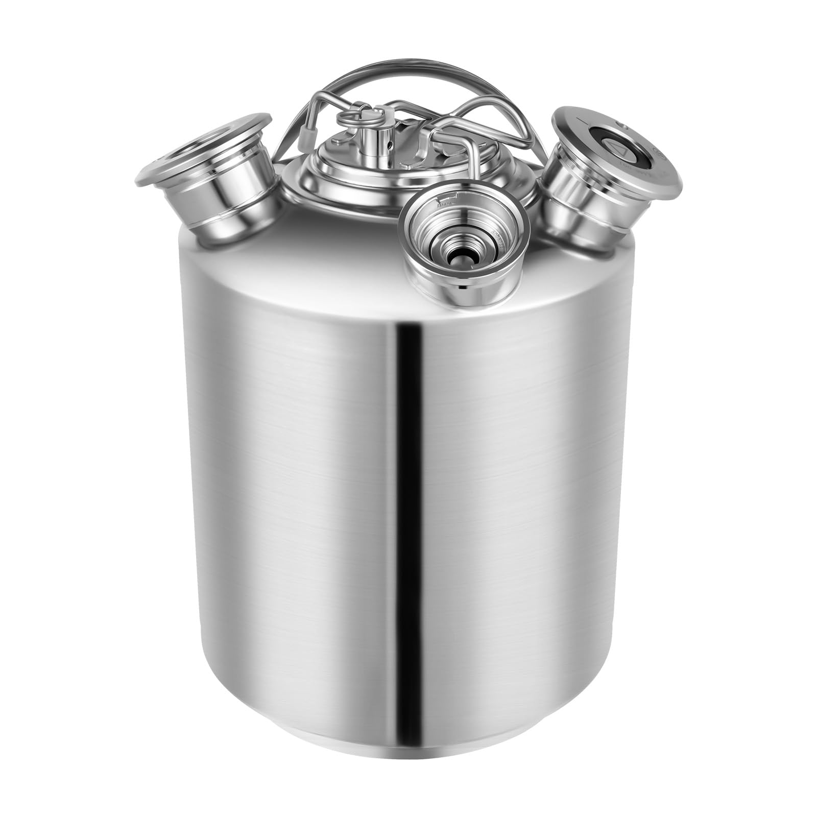 Barril de limpieza de cerveza, depósito de limpieza de 3 cabezales con tapa, recipiente de limpieza de acero inoxidable para grifo de cerveza, dispensador de cerveza, 10 litros.