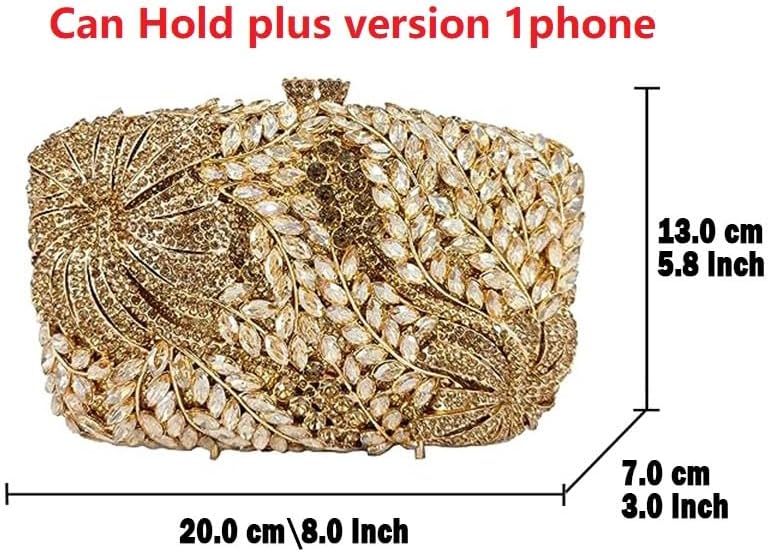 Boutique De FGG Flower Evening Bags Formal Party Floral Crystal Clutch Handbags Bridal Wedding Rhinestone Clutch Purses,Mini - Image 4