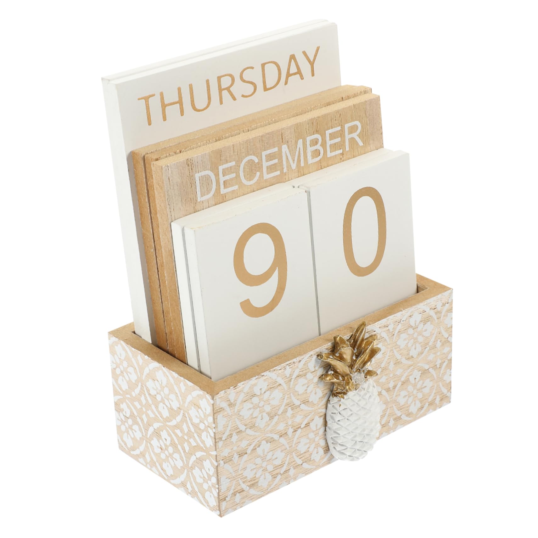 VILLCASE 3stücke Rustikaler Holzblock Kalender Für Schreibtisch Wiederverwendbarer Stilvoller Tischkalender Für Zuhause Und Büro Zeitlose Dekoration Für Deko-accessoire Für Und Hotels