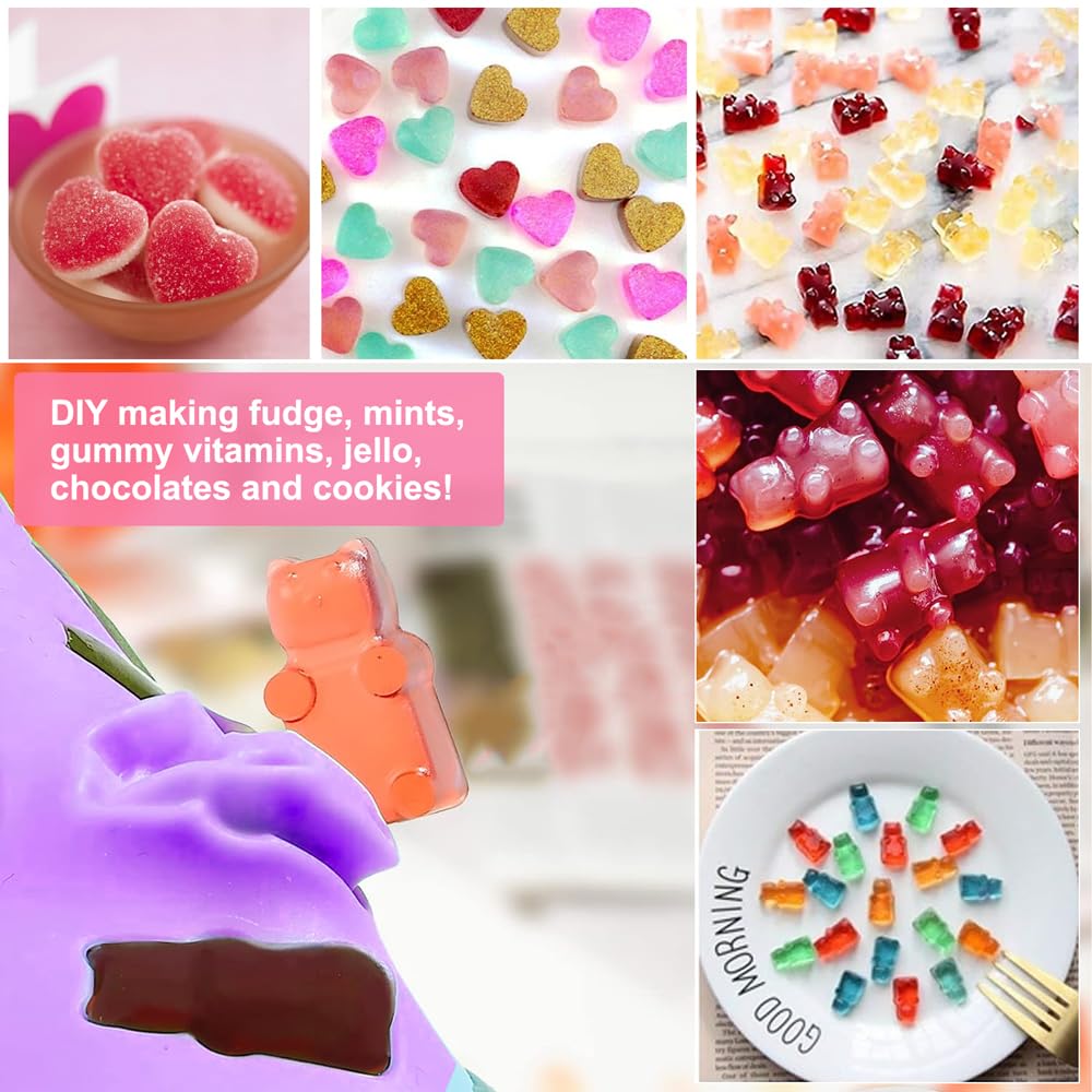 Stampi Silicone Orsetti Gommosi 2 Pezzi + Contagocce | Antiaderente Per Cioccolatini E Caramelle Fai Da Te - 5