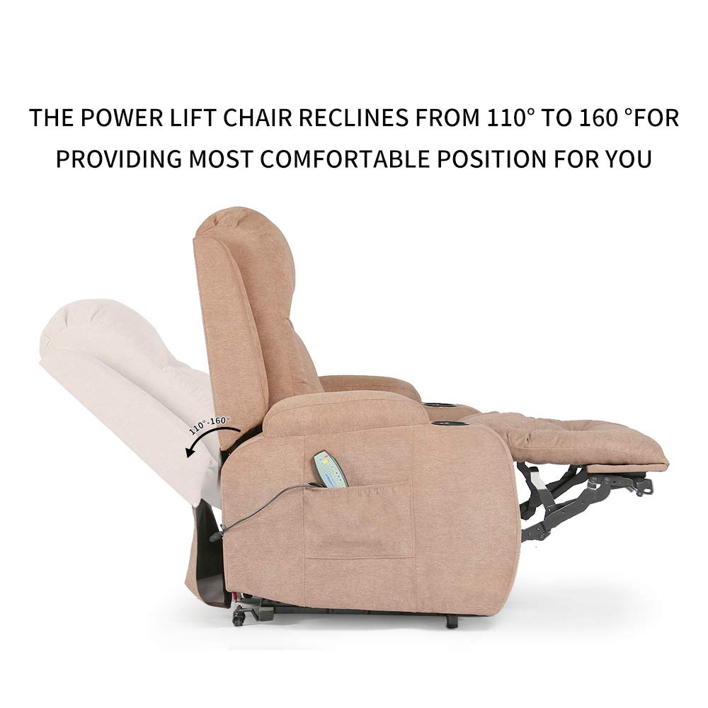 4HOMART Motor Rise Recliner Armchair, Fabric Lift Recliner Chair, 160