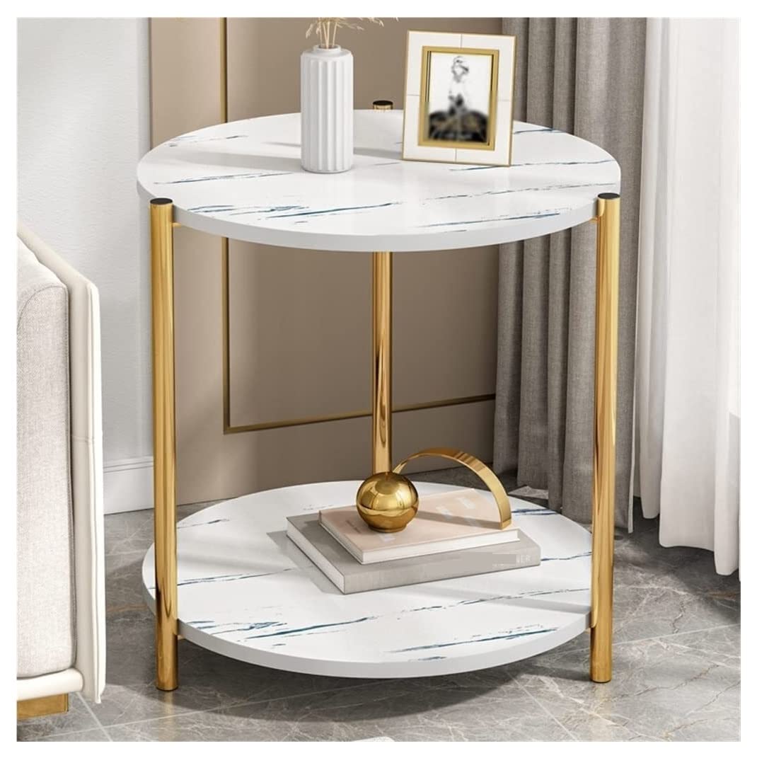 Table d'appoint salon et meuble de rangement double couche pour petit appartement