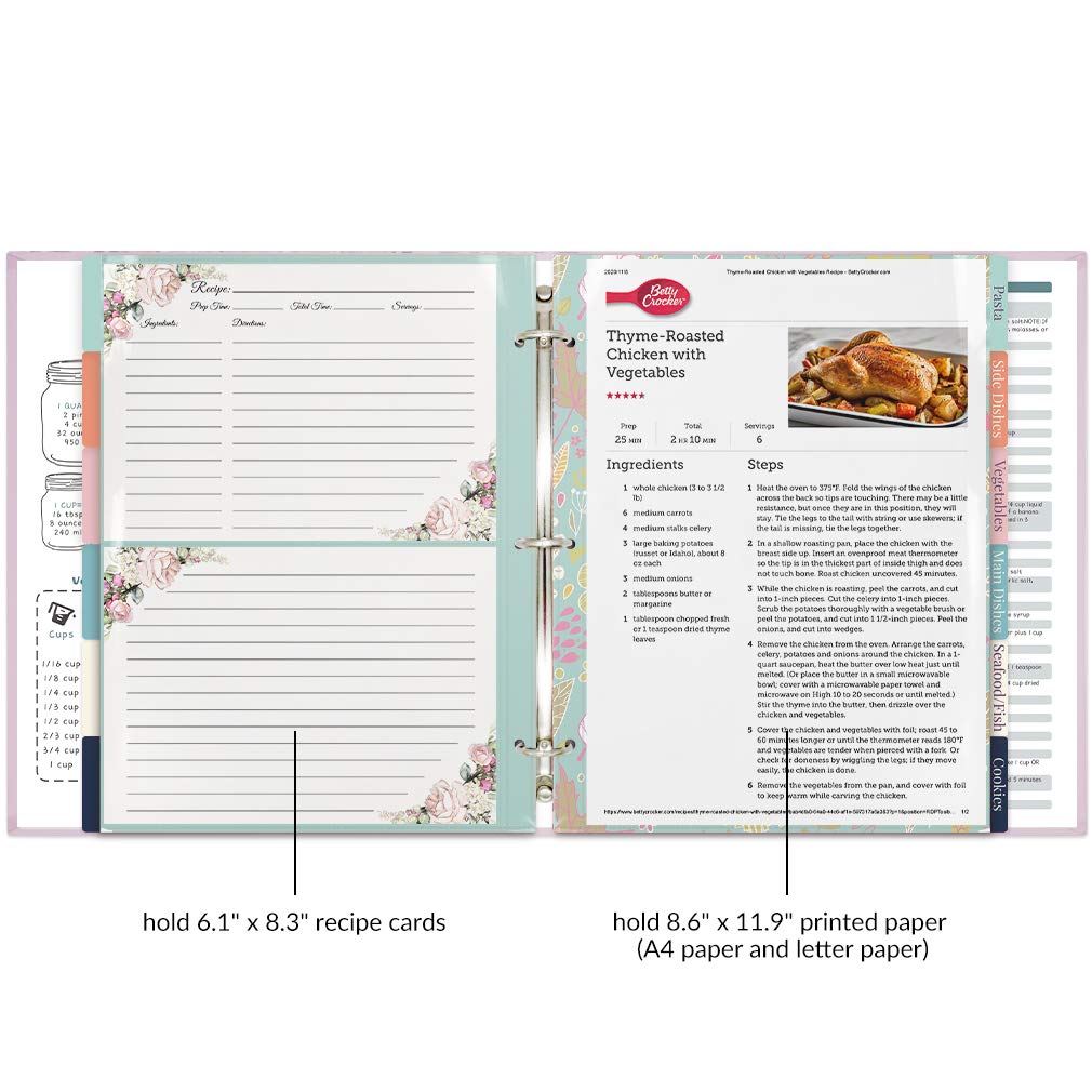 Lubudingjoy Recipe Binder, 3 Ring Cookbook Binder for Recipes, Create