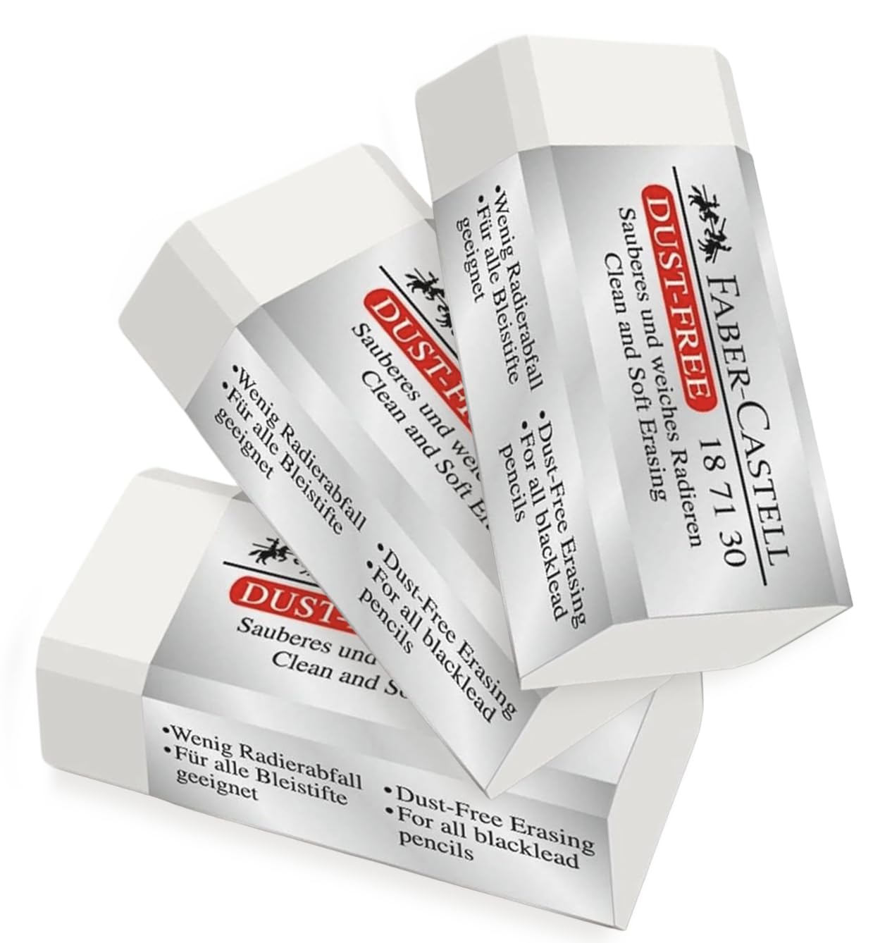 Faber-castell Öğrenci Silgisi Dust Free 3Lü Beyaz Silgi 187130 (3 Adet)