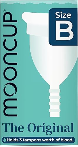 Miniatura 2 de Mooncup Taza menstrual de silicona original, reutilizable, ultra suave y fácil de insertar, ideal para flujos pesados, tamaño B, edad 30 o menos