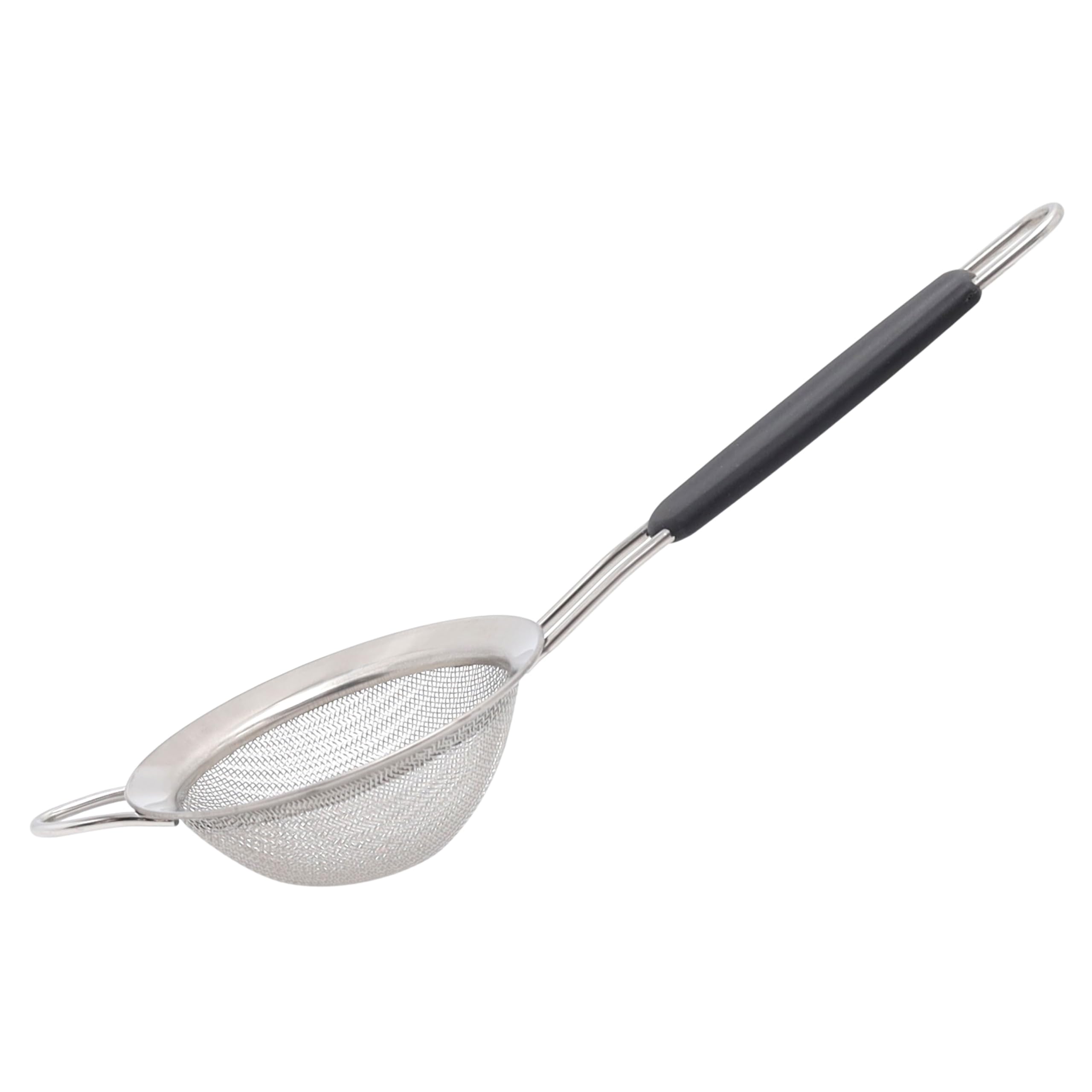 Buckingham Stainless Steel Fine Mash Sieve with Black Flat Handle (8 cm)