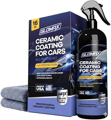 Spray de cera para auto y revestimiento de cerámica para coches con protección UV añadida (16 oz) - Cera brillante de larga duración para autos -