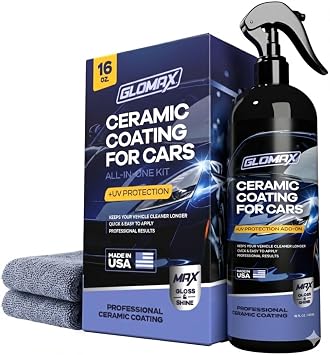 Premium Ceramic Coating for Cars with UV Protection 16 oz Extremely Hydrophobic & Slick Car Wax Spray, Long-Lasting, Quick & Easy Application, Maximum Gloss & Shine.