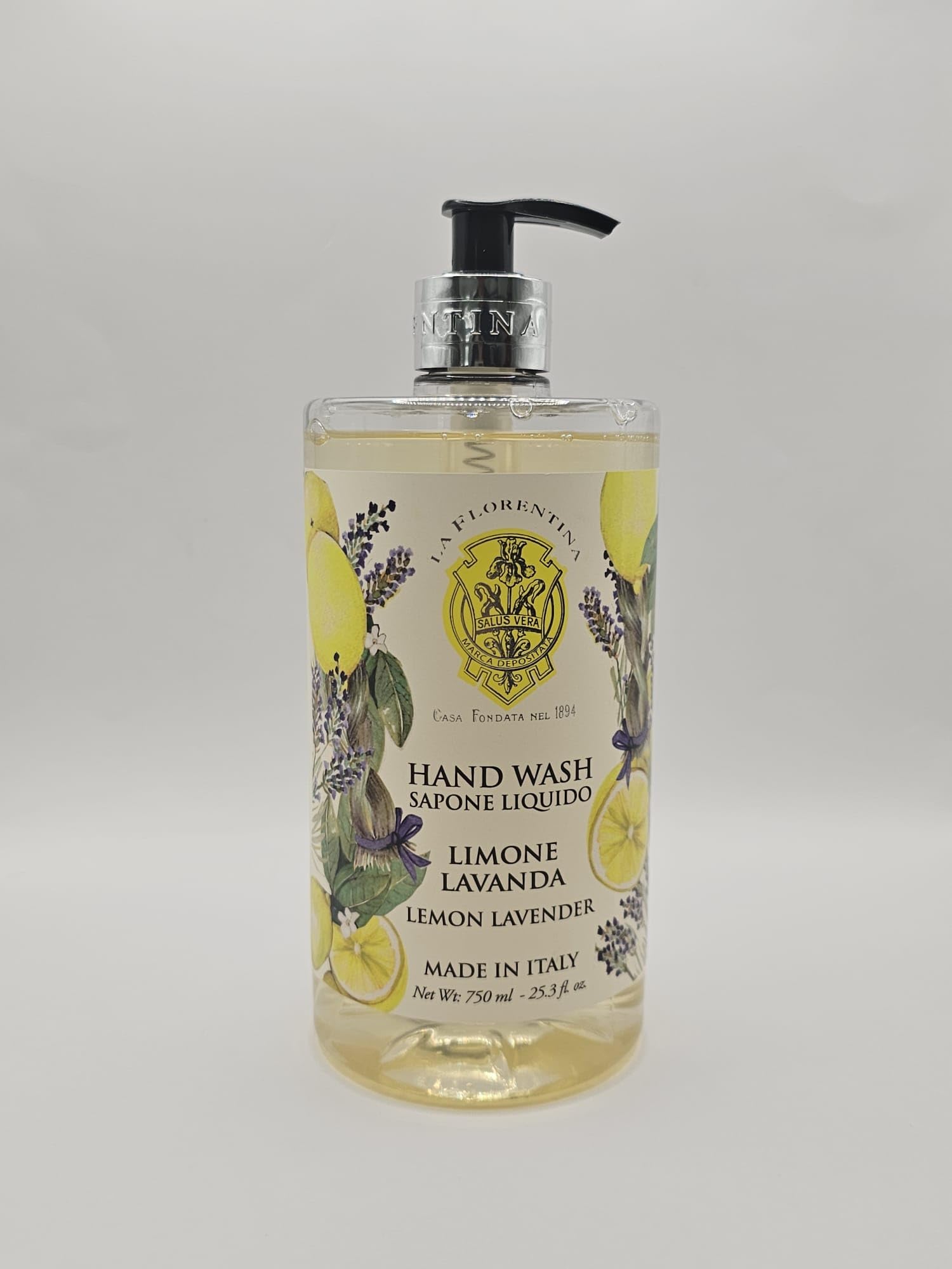 LA FLORENTINA Lemon Lavender Hand Wash, 25.3 Fl Oz, Made in Italy