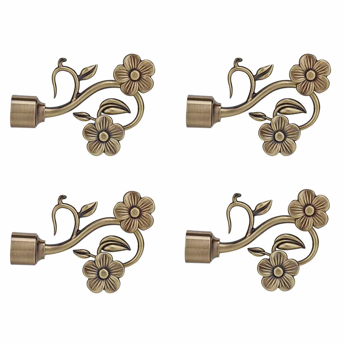 Buy Arena Curtain Bracket Set, 1 Inch Parda Rod Holder Flower Style