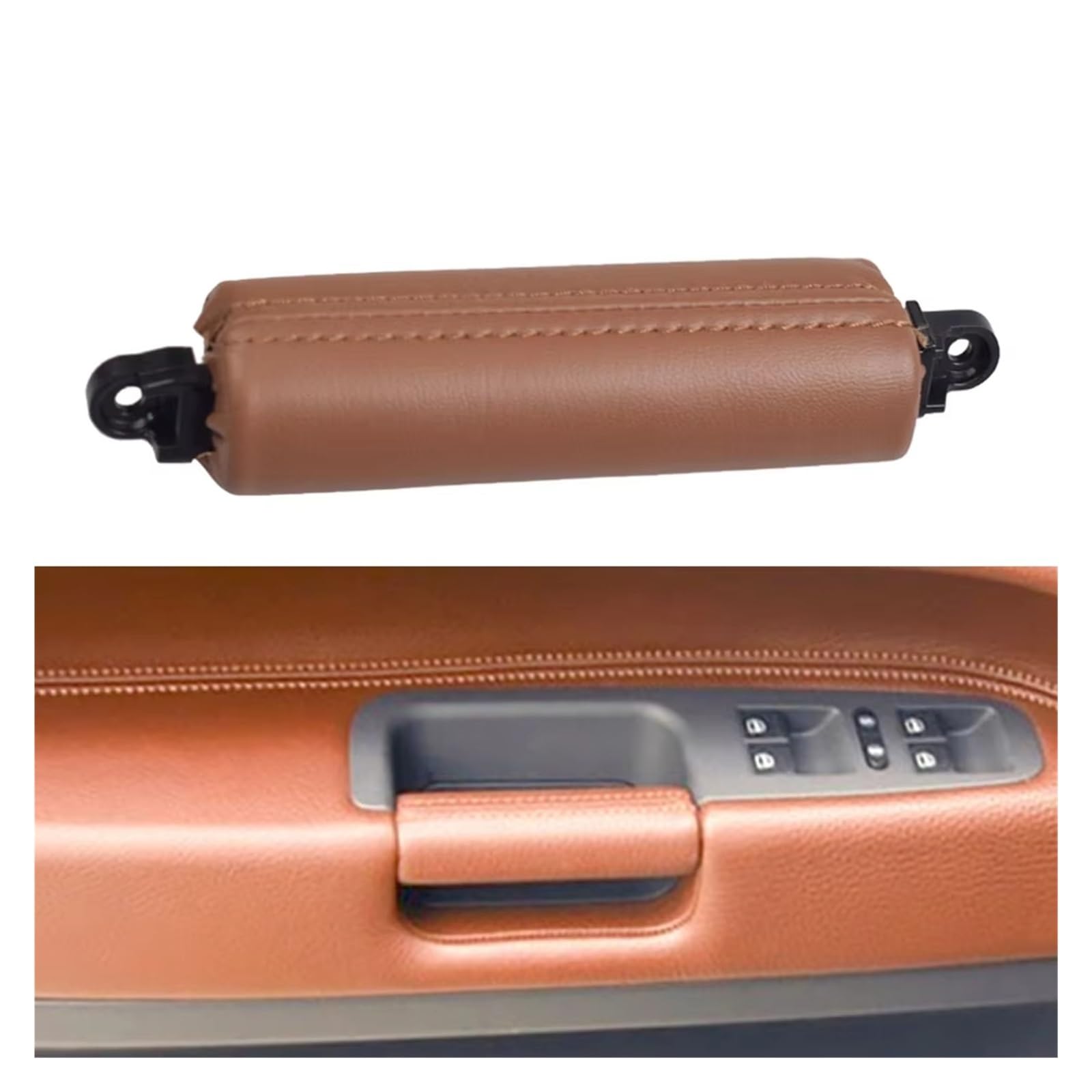 Maniglia Porta Interna Maniglia Di Trazione In Pelle Per Portiera Interna Dell'auto Lato Sinistro E Destro Per VW Per Touareg 2003 2004 2005 2006 2007 2008 2009 2010 Maniglia Porta(Rosso marrone)