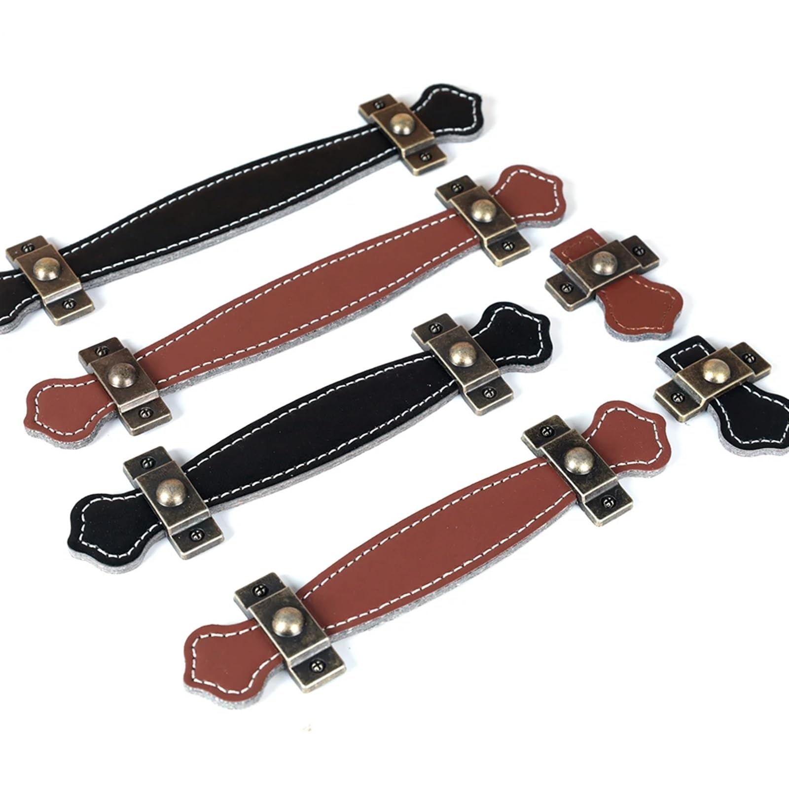 Poignée de tiroir en cuir 128mm pour meuble de cuisine et placard moderne