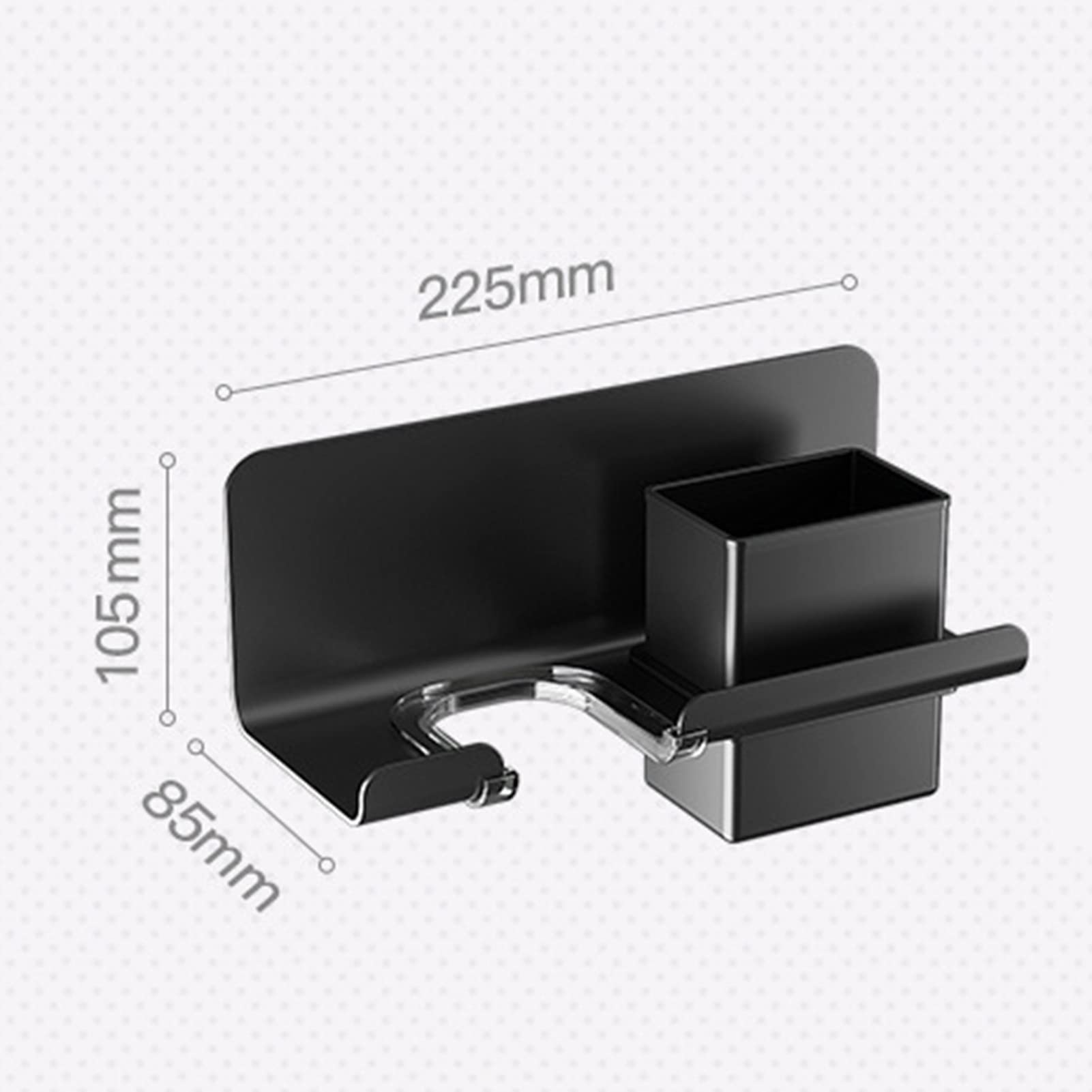 Soporte de secador de pelo de aluminio, espacio montado en la pared