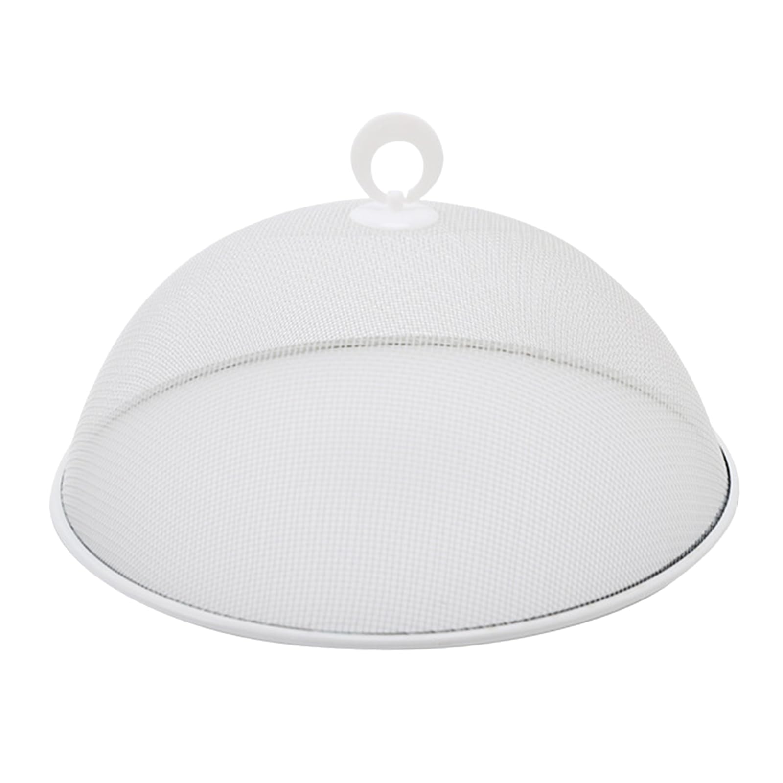 Food Covers Food Plate Covers Dustproof Stainless Steel Plates Bowls Dishes Cover Food Protection Mesh Net for Picnics Barbecue camping (white-28cm)