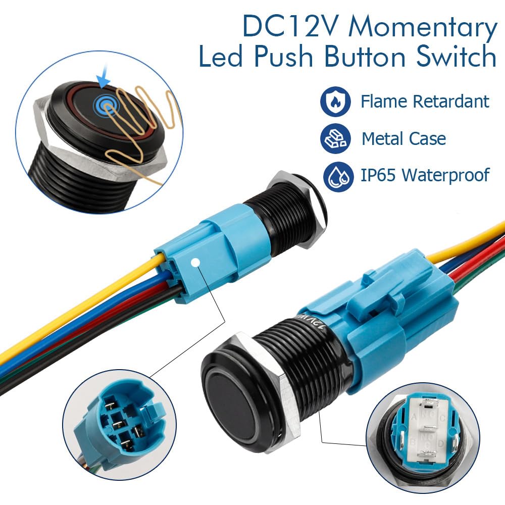 Bestgle 16mm Momentary LED Push Button Switch - Image 3
