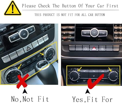 Miniatura 2 de Etiqueta engomada de la cubierta del pomo del volumen del aire acondicionado del coche rojo compatible con Mercedes Benz A B C E GLK GLA CLA GLE ML