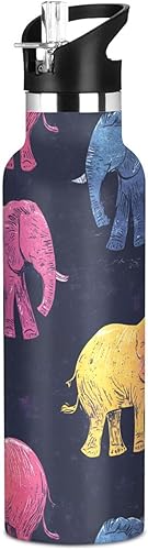 Miniatura 16 de Reusable Water Bottles with Straw Lid Nature Shark Pirate Style Vacuum Insulated Leakproof and BPA Free for Travel, Camping, Sports