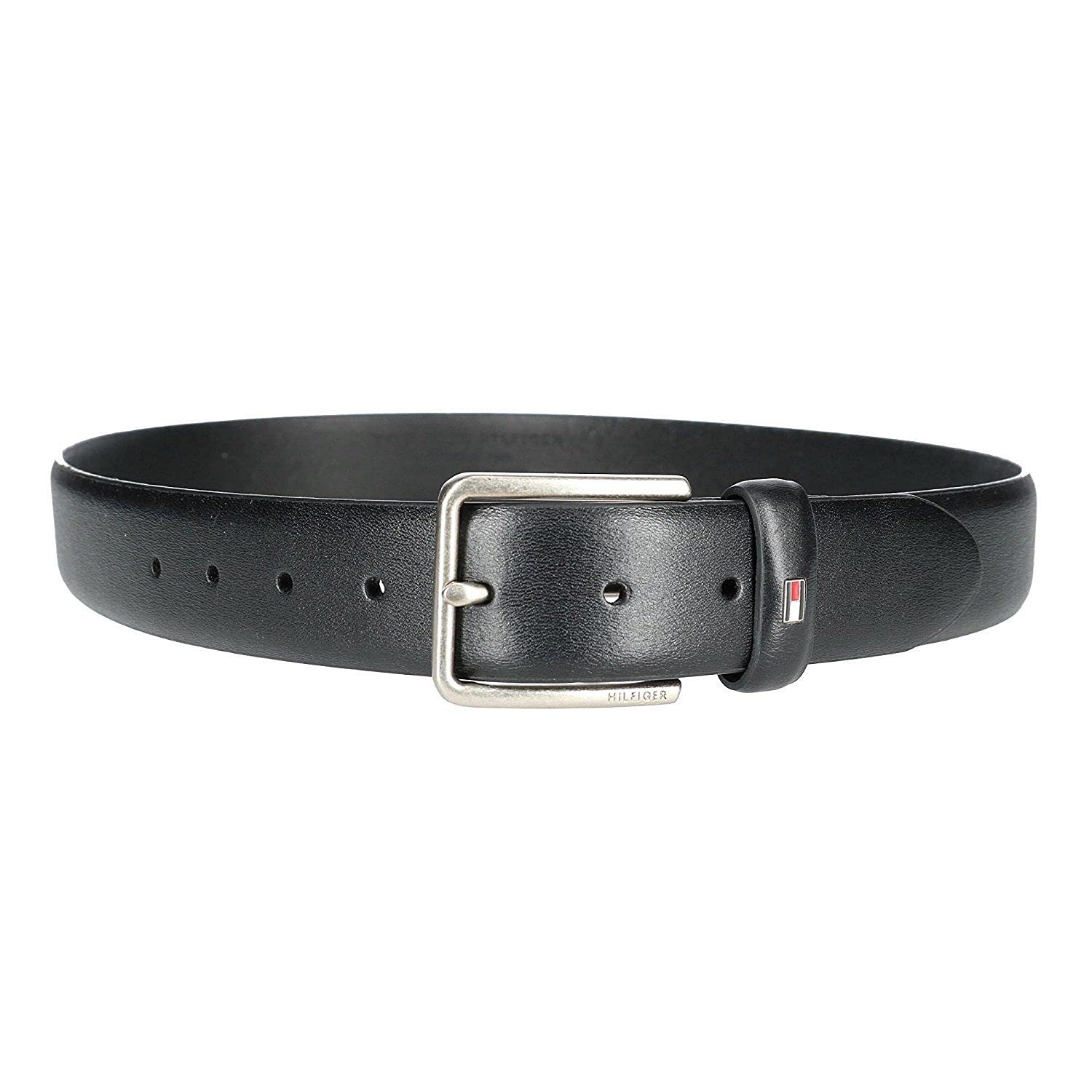 Men's Smooth Feather Edge Leather Belt, 42, Black