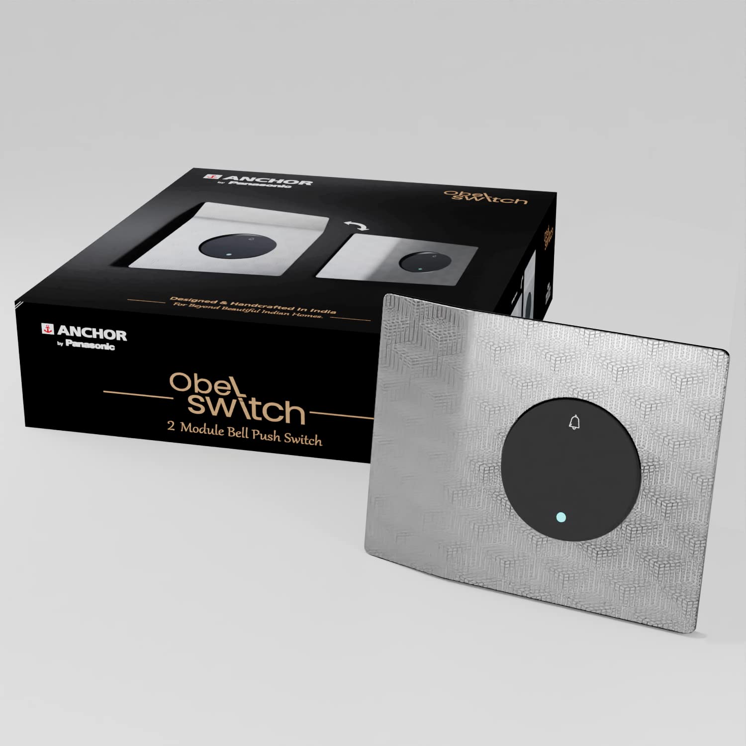 Anchor by Panasonic Obel Bell Switch | 6A 2 Module Door Bell Push Switch with Indicator | (N.E.W.S Sterling Illusion, 8430) (B0BZPQXYP3) Amazon Price History, Amazon Price Tracker
