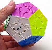 Vista 2 de Cubo de velocidad Megaminx, sin calcomanías, 3 x 3 x 3 pulgadas, cubo de velocidad pentagonal, rompecabezas de cubo mágico de dodecaedro