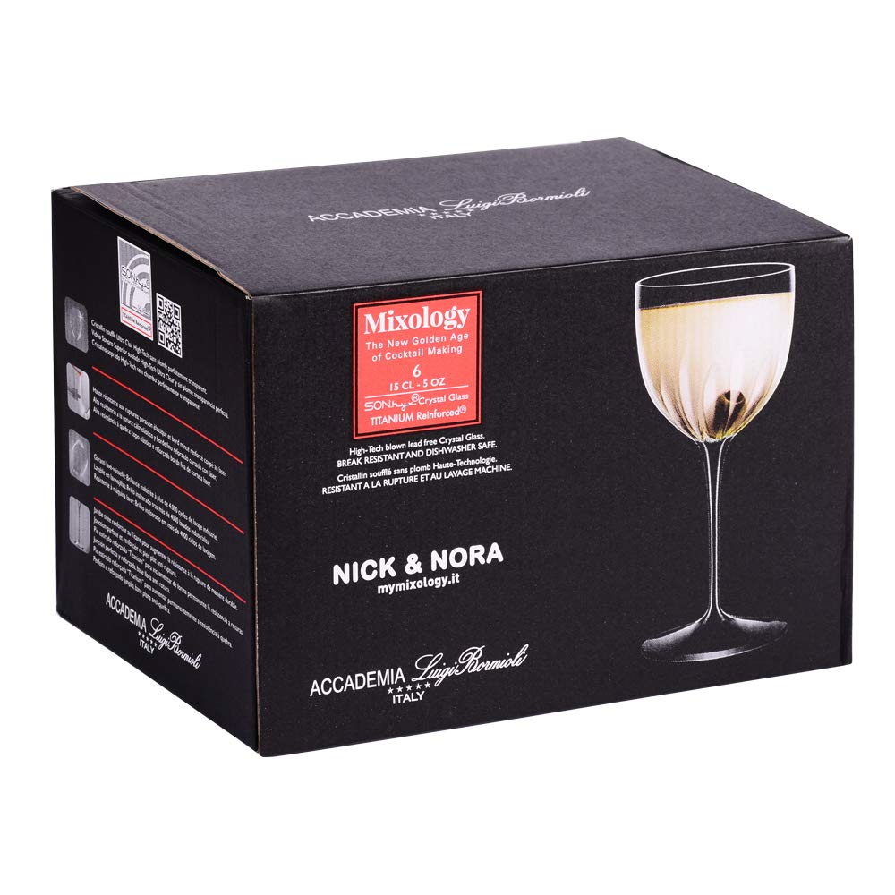 Bormioli Luigi - Vaso de pie Nick y Nora Mixology 15 cl (lote de 6)