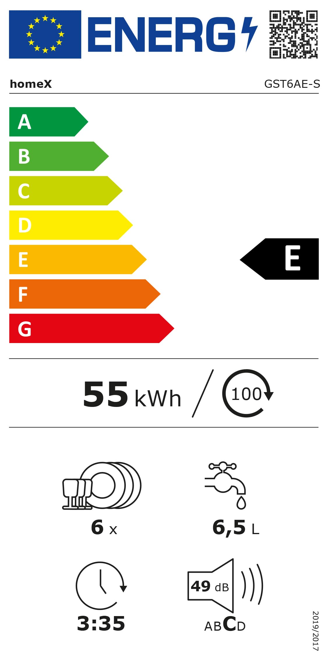 homeX Tischgeschirrspüler Mini Spülmaschine 6 Programme 6 Maßgedecke Aquastop Startvorwahl GST6AE-S silber