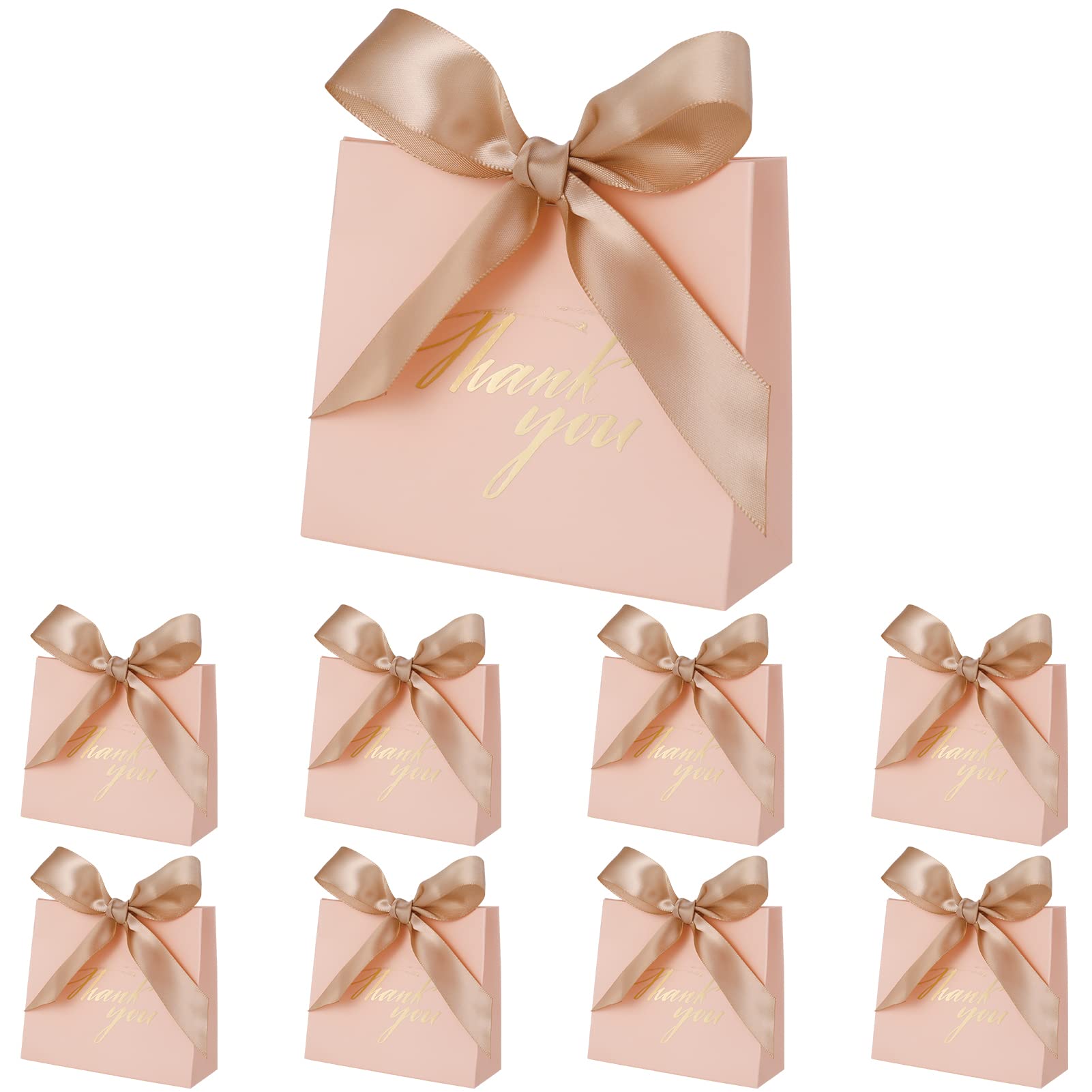 Pinenuts 24 Pcs Small Gift Bags with Bow Ribbon, Multipack Party Bags Present Bags for Wedding Birthday Party Baby Shower (4.6 * 3.9 * 1.8inch)