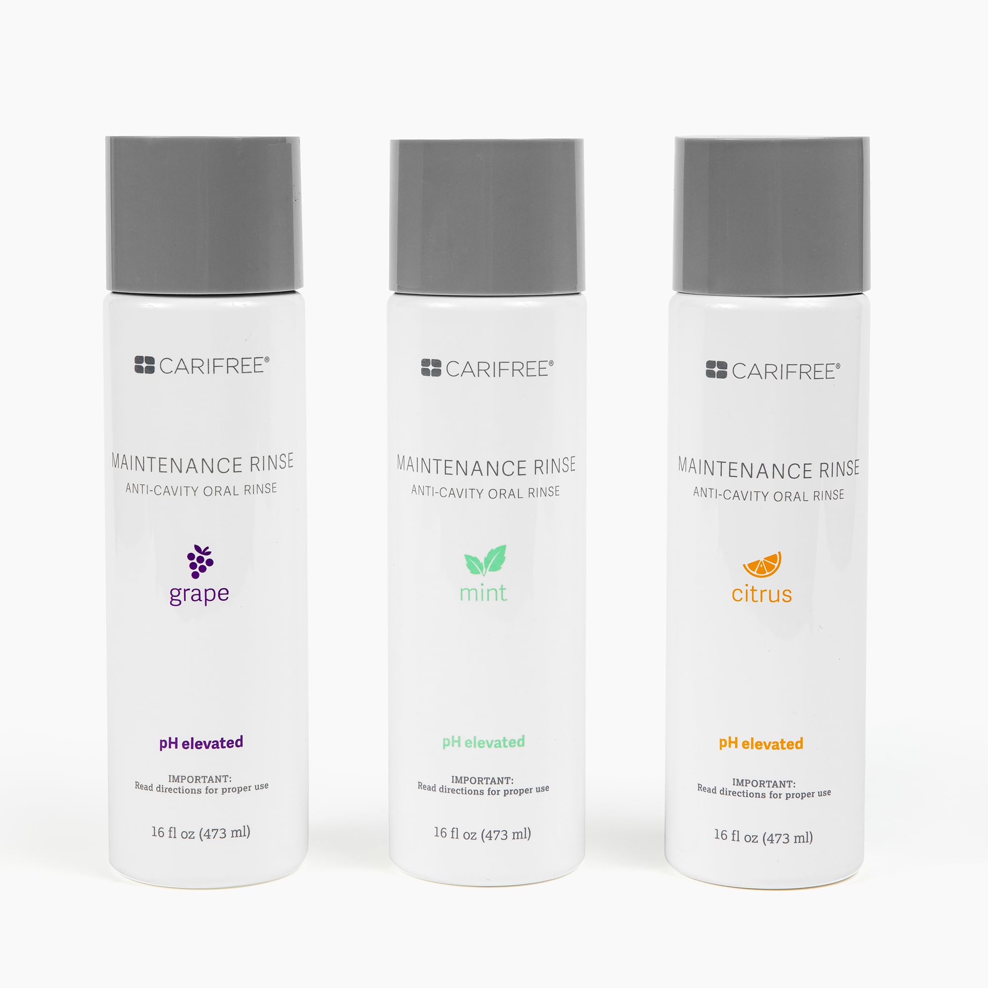 Maintenance Rinse, Variety Pack with 3 Flavors (Mint, Citrus, Grape), Fluoride & Xylitol Mouthwash, Dentist Recommended, Anti-Cavity Oral Care, Neutralizes pH, Dentist Developed