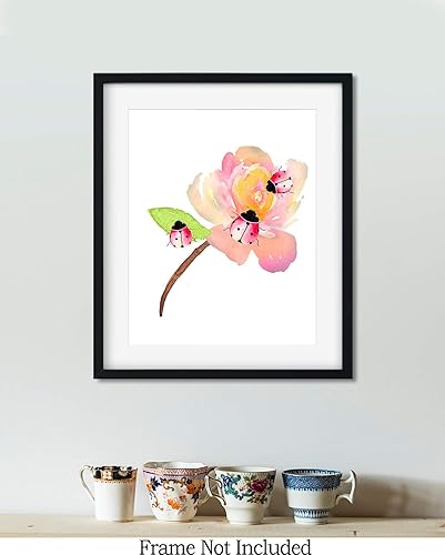 Miniatura 7 de Govivo Lady Bug - Impresión artística para decoración de pared con fondo blanco, impresión temática de insectos sin marco de 8 x 10 pulgadas para